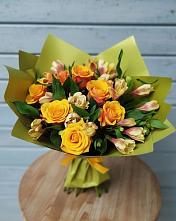 Букет цветов из:  Альстромерии и Розы в Карабаше