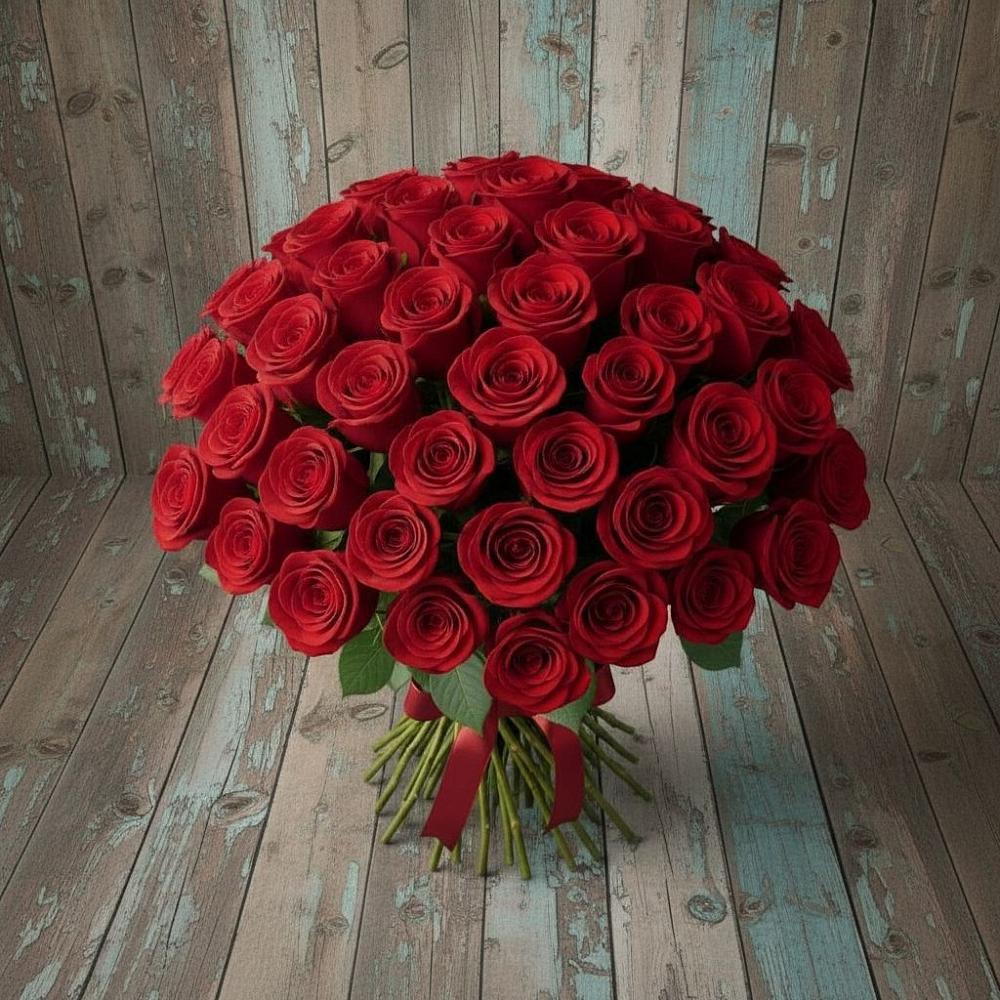 Букет 55 Красных роз Фридом в Карабаше