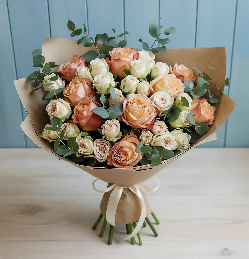 Букет цветов из: Альстромерии и Розы в Карабаше