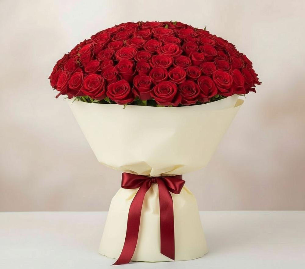 Букет 101 Красная роза Милано в Карабаше