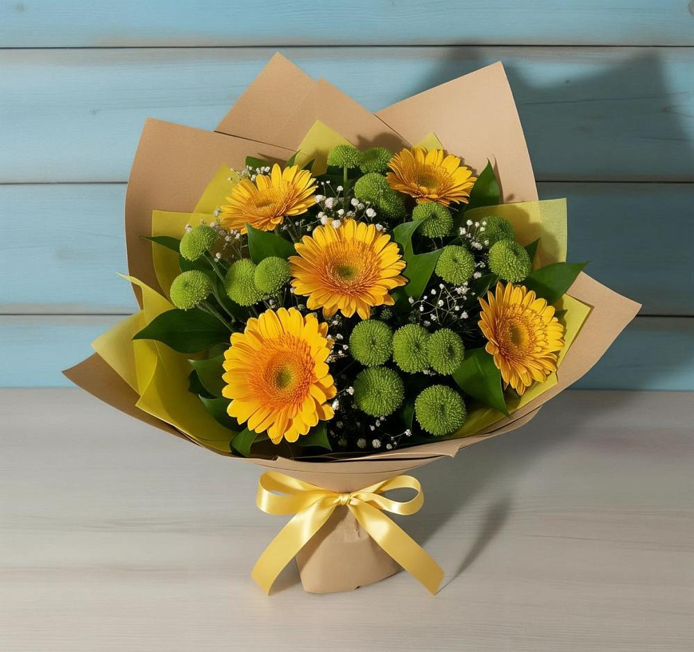 Букет цветов из: Герберы и Хризантемы в Карабаше