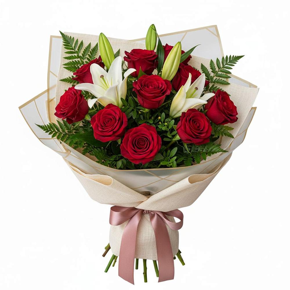 Букет цветов из: Лилии и Розы в Карабаше