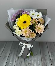 Букет цветов из:  Розы, Герберы и Хризантемы в Карабаше