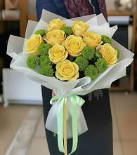 Букет цветов из:  Хризантемы и Розы в Карабаше