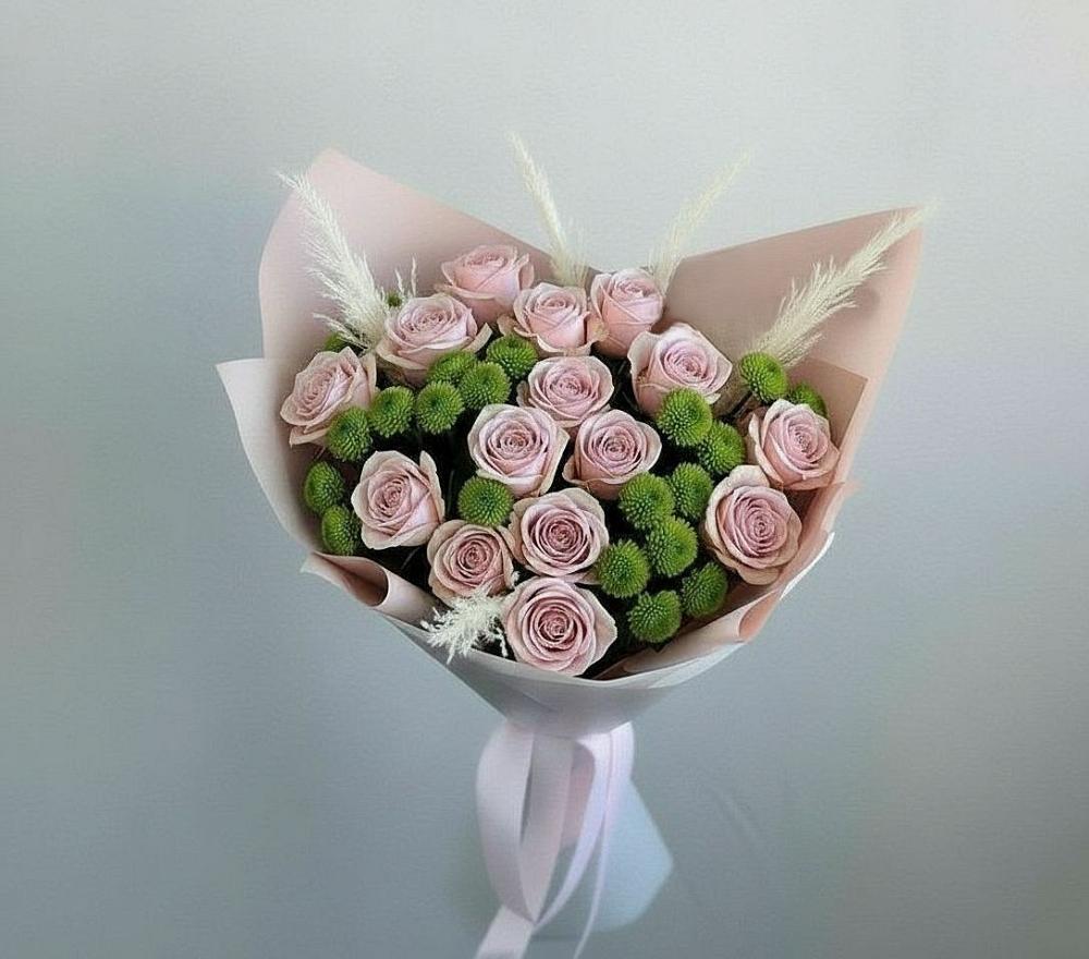 Букет цветов из: Розы и Хризантемы в Карабаше