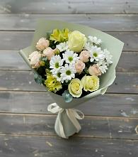 Букет цветов из:  Альстромерии, Розы и Хризантемы в Карабаше