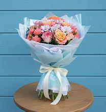 Букет цветов из:  Хризантемы и Розы в Карабаше