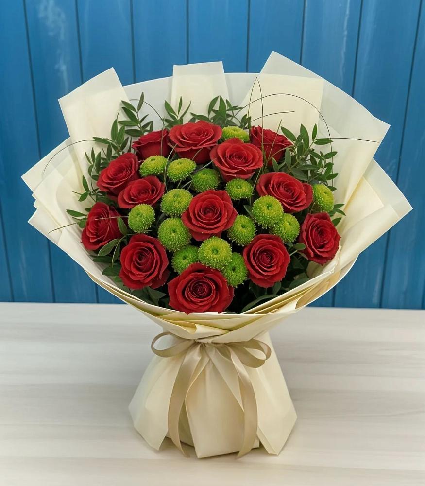 Букет цветов из: Розы и Хризантемы в Карабаше