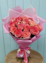 Букет 15 Розовых роз Равель в Карабаше